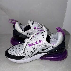 Nike Women's White Black & Purple Air Max 270 Sneakers
